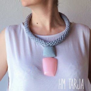 Chunky Statement Clay Necklace Pendant Oversized